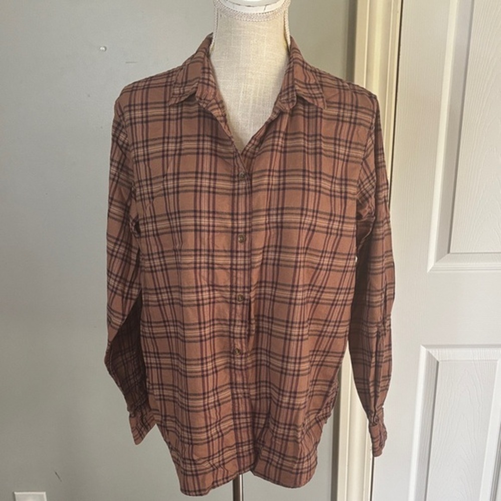 Uniqlo Brown Plaid Men's Casual Shirt
